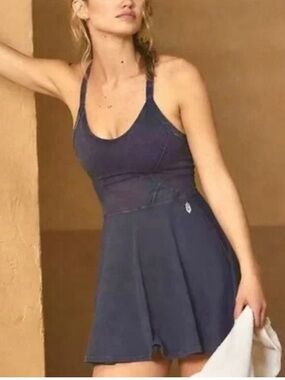 Free People Active Dark Navy Mini Skater Dress